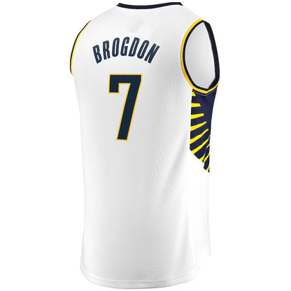 IN.Pacers #7 Malcolm Brogdon Fanatics Branded Fast Break Replica Jersey White Association Edition Stitched American Basketball Jersey UNEC