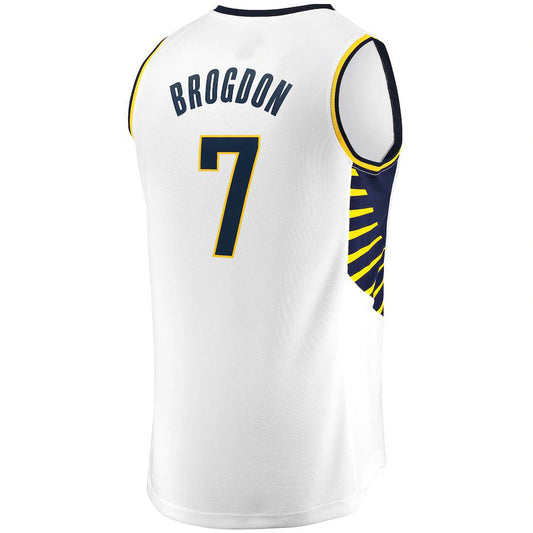 IN.Pacers #7 Malcolm Brogdon Fanatics Branded Fast Break Replica Jersey White Association Edition Stitched American Basketball Jersey UNEC
