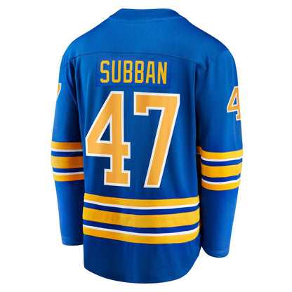 B.Sabres #47 Malcolm Subban Fanatics Branded Home Breakaway Player Jersey Royal Stitched American Hockey Jersey UNEC