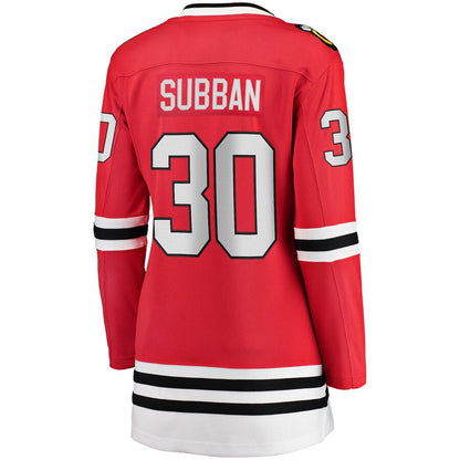C.Blackhawks #30 Malcolm Subban Fanatics Branded Breakaway Home Player Jersey Red Stitched American Hockey Jersey UNEC