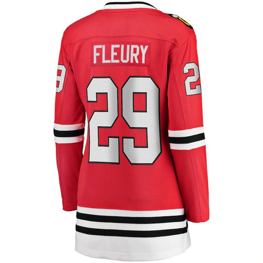 C.Blackhawks #29 Marc-Andre Fleury Fanatics Branded Home Premier Breakaway Player Jersey Red Stitched American Hockey Jersey UNEC