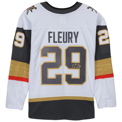 V.Golden Knights #29 Marc-Andre Fleury Fanatics Authentic Autographed Breakaway Jersey White Stitched American Hockey Jersey UNEC