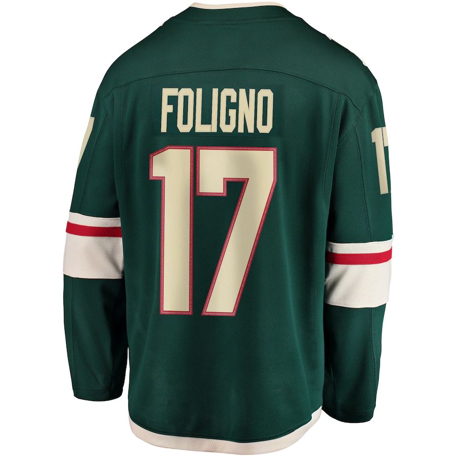 M.Wild #17 Marcus Foligno Fanatics Branded Breakaway Player Jersey Green Stitched American Hockey Jersey UNEC