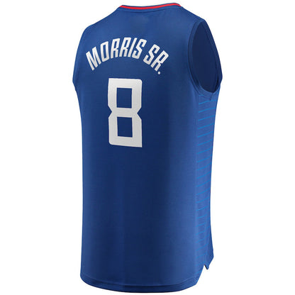 LA.Clippers #8 Marcus Morris Fanatics Branded 2021-22 Fast Break Replica Jersey Icon Edition Royal Stitched American Basketball Jersey UNEC
