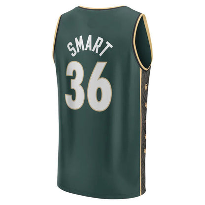 B.Celtics #36 Marcus Smart Fanatics Branded 2022-23 Fastbreak Jersey City Edition Kelly Green Stitched American Basketball Jersey UNEC