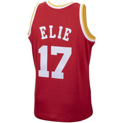 H.Rockets #17 Mario Elie Mitchell & Ness 1993-94 Hardwood Classics Swingman Jersey Icon Edition Red Stitched American Basketball Jersey UNEC