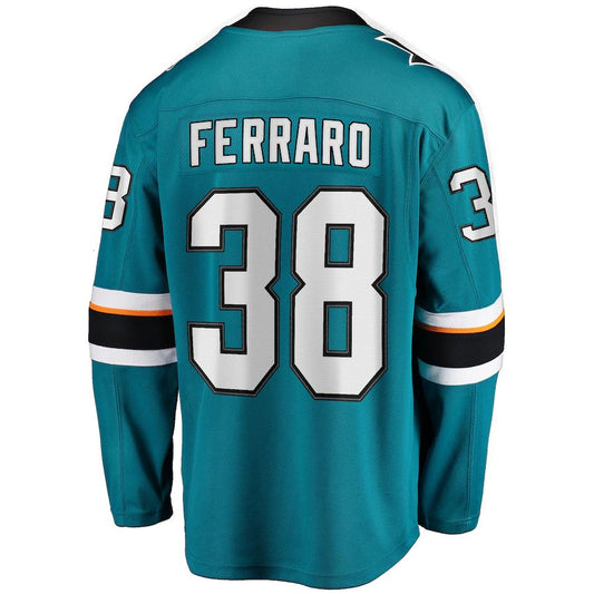 SJ.Sharks #38 Mario Ferraro Fanatics Branded Replica Player Jersey Teal Stitched American Hockey Jersey UNEC