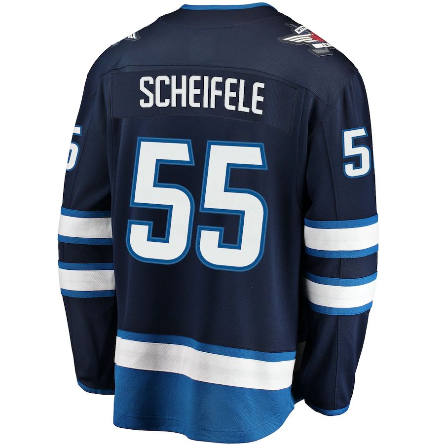 W.Jets #55 Mark Scheifele Fanatics Branded Breakaway Replica Jersey Navy Stitched American Hockey Jersey UNEC