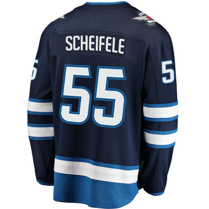 W.Jets #55 Mark Scheifele Fanatics Branded Breakaway Replica Jersey Navy Stitched American Hockey Jersey UNEC