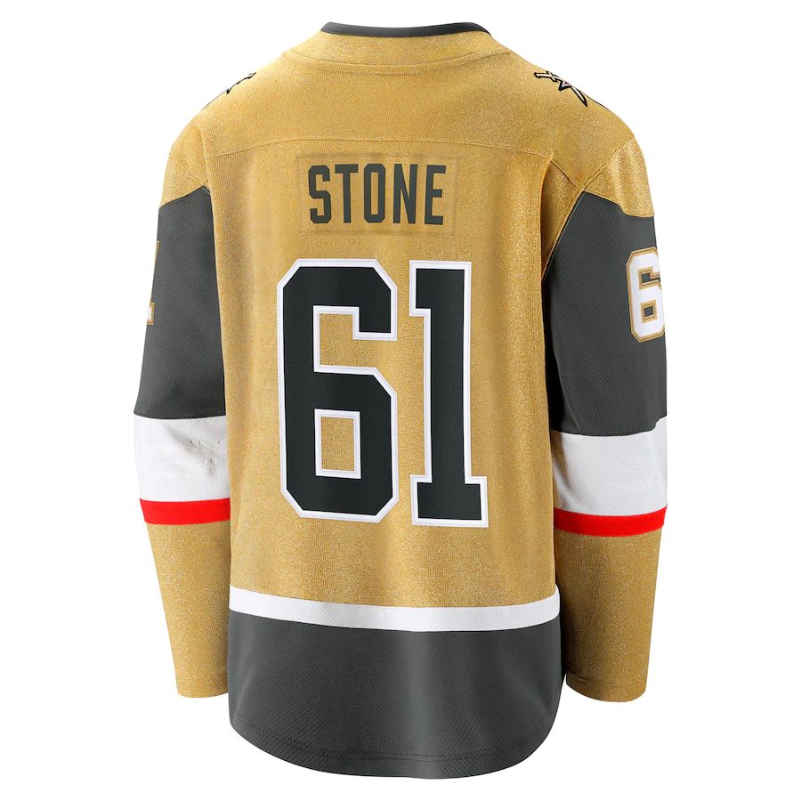 V.Golden Knights #61 Mark Stone Fanatics Branded 2020-21 Home Premier Breakaway Player Jersey Gold Alternate Jersey Hockey Jersey UNEC