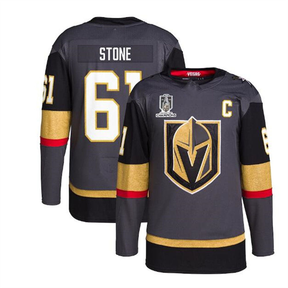 V.Golden Knights #61 Mark Stone 2023 Stanley Cup Champions Authentic Alternate Player Jersey - Gray Hockey Jersey UNEC