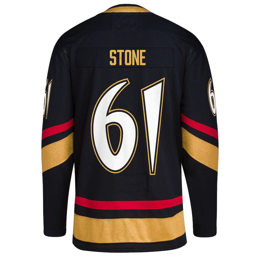 V.Golden Knights #61 Mark Stone Reverse Retro 2.0 Authentic Player Jersey Black Alternate Jersey Hockey Jersey UNEC
