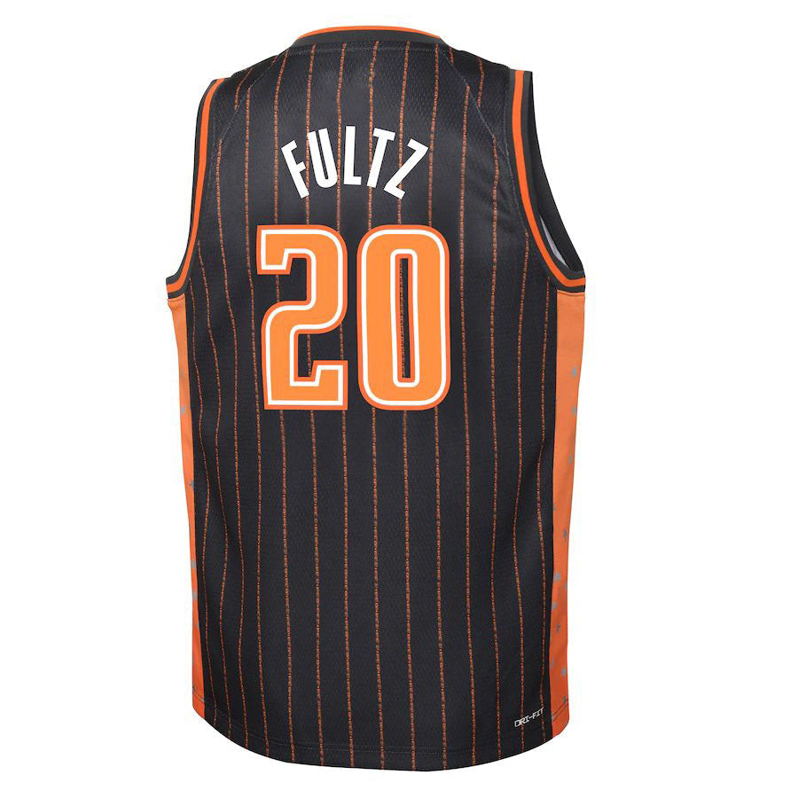 O.Magic #20 Markelle Fultz 2021-22 Swingman Jersey City Edition  Anthracite Stitched American Basketball Jersey UNEC