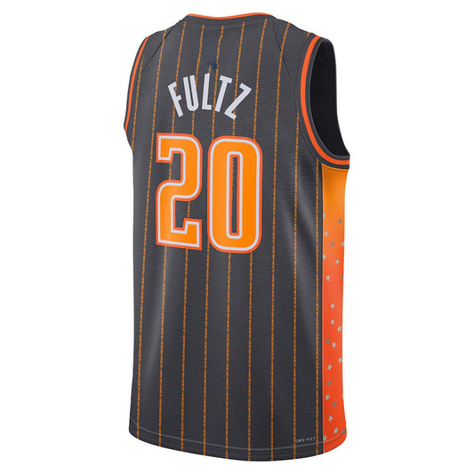 O.Magic #20 Markelle Fultz 2021-22 Swingman Jersey City Edition Anthracite Stitched American Basketball Jersey UNEC
