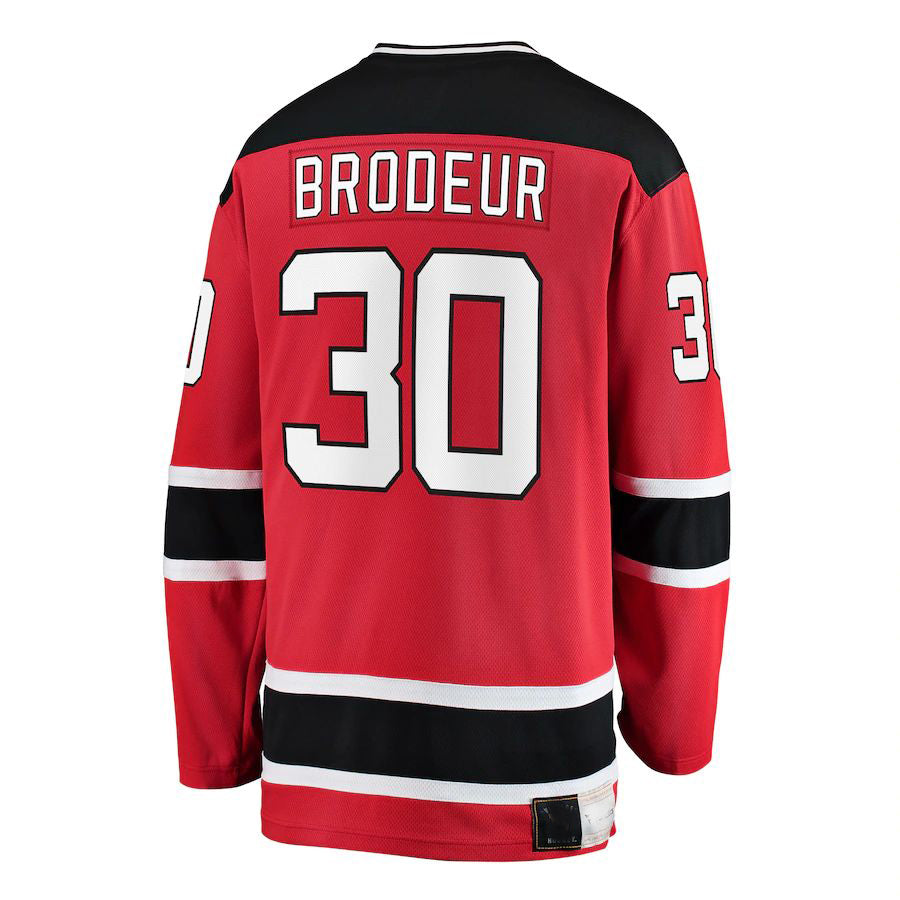 NJ.Devils #30 Martin Brodeur Fanatics Branded Premier Breakaway Retired Player Jersey  Red Stitched American Hockey Jersey UNEC