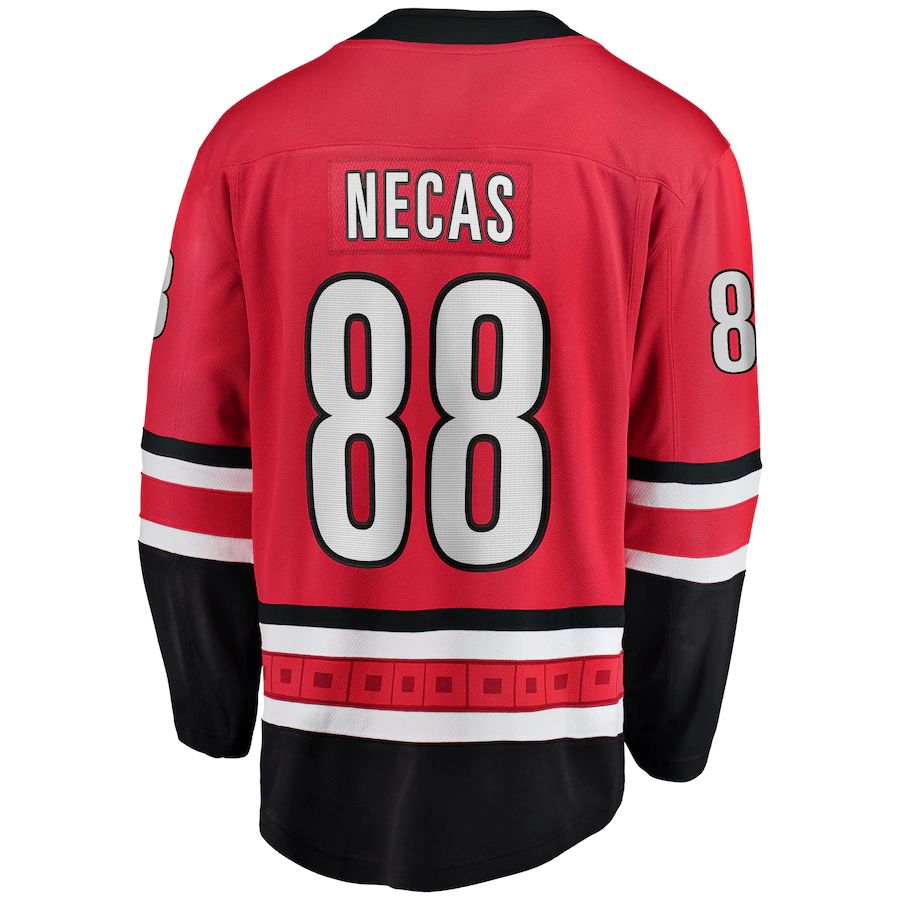 C.Hurricanes #88 Martin Necas Fanatics Branded Home Breakaway Player Jersey Red Stitched American Hockey Jersey UNEC