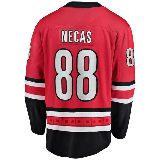 C.Hurricanes #88 Martin Necas Fanatics Branded Home Breakaway Player Jersey Red Stitched American Hockey Jersey UNEC