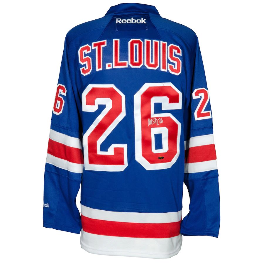 NY.Rangers #26 Martin St. Louis Fanatics Authentic Autographed Reebok Blue Stitched American Hockey Jersey UNEC