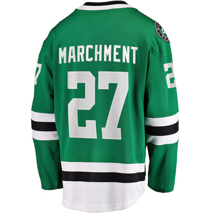 D.Stars #27 Mason Marchment Fanatics Branded Home Breakaway Player Jersey Kelly Green Stitched American Hockey Jersey UNEC