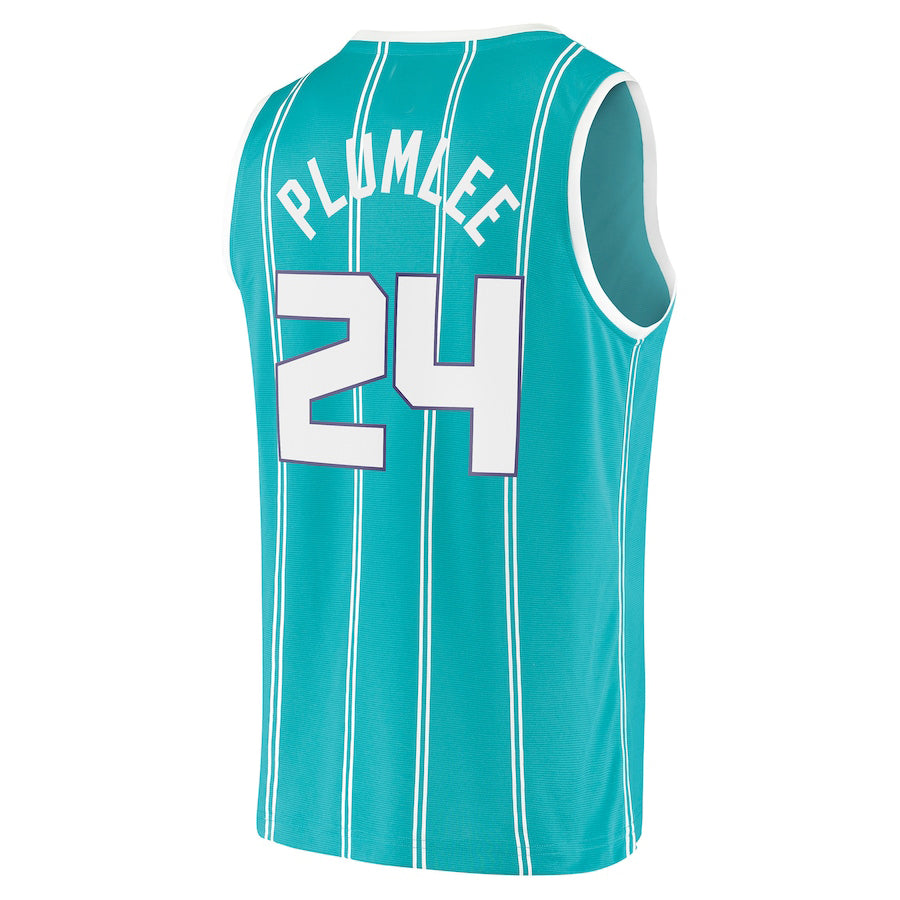 C.Hornets #24 Mason Plumlee Fanatics Branded 2021-22 Fast Break Replica Jersey Icon Edition Teal Stitched American Basketball Jersey UNEC