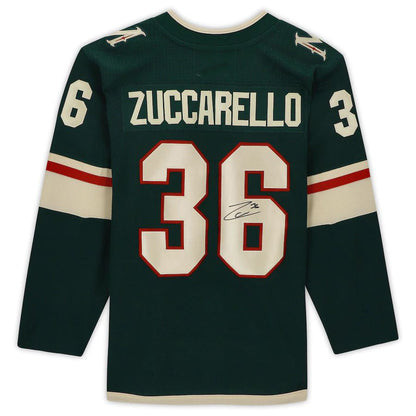 M.Wild #36 Mats Zuccarello Fanatics Authentic Autographed Jersey Green Stitched American Hockey Jersey UNEC