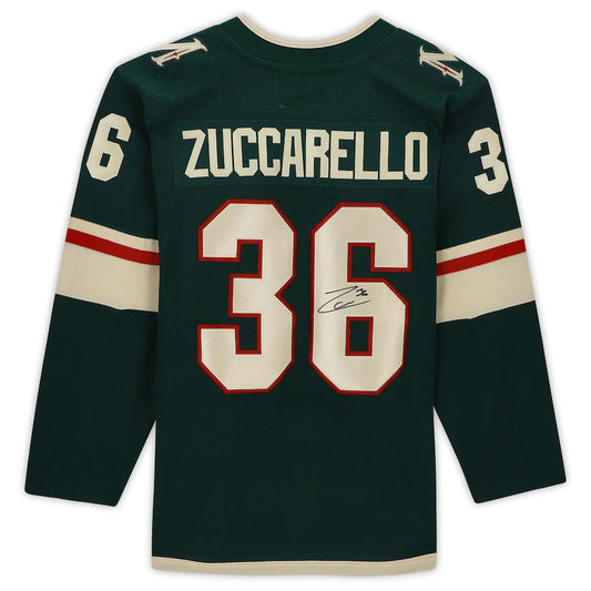 M.Wild #36 Mats Zuccarello Fanatics Authentic Autographed Jersey Green Stitched American Hockey Jersey UNEC