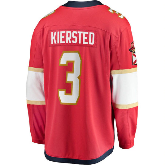 F.Panthers #3 Matt Kiersted Fanatics Branded Home Team Breakaway Player Jersey Red Stitched American Hockey Jersey UNEC