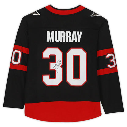 O.Senators #30 Matt Murray Fanatics Authentic Autographed Breakaway Jersey Black Stitched American Hockey Jersey UNEC