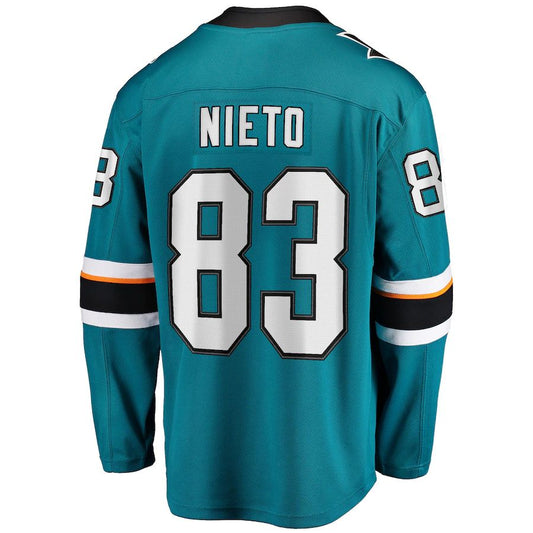SJ.Sharks #83 Matt Nieto Fanatics Branded Breakaway Player Jersey Teal Stitched American Hockey Jersey UNEC