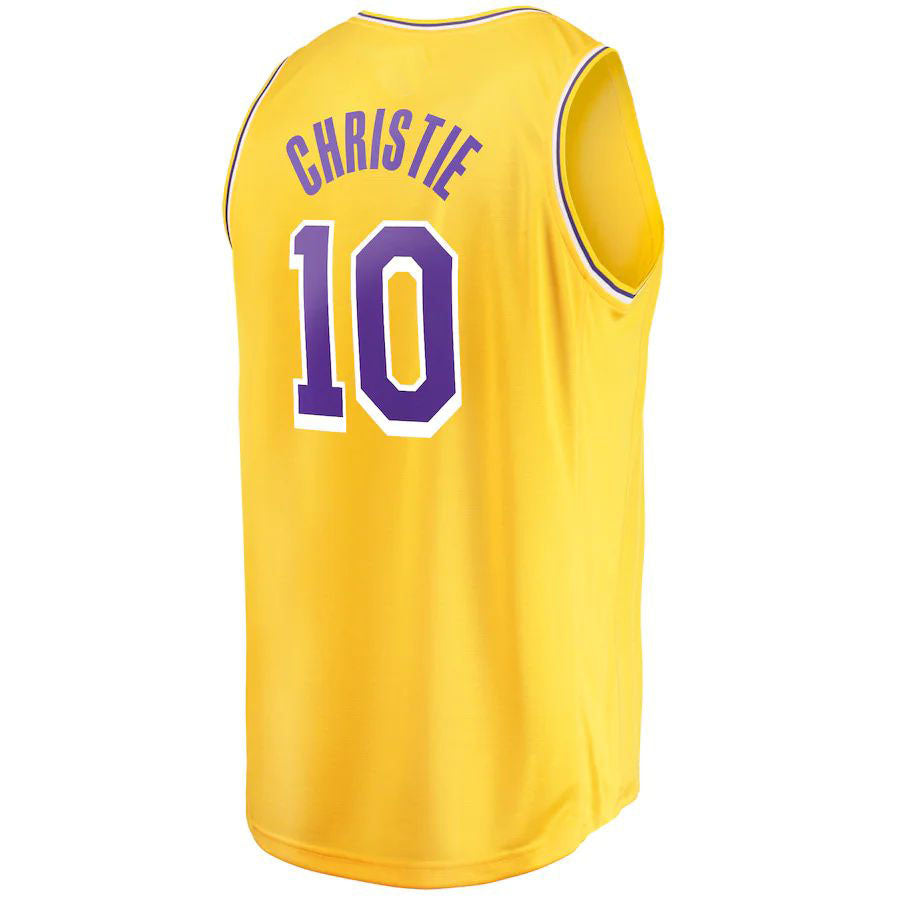 LA.Lakers #10 Max Christie Fanatics Branded 2022-23 Fast Break Replica Player Jersey Icon Gold Stitched American Basketball Jersey UNEC