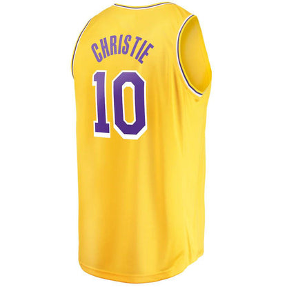 LA.Lakers #10 Max Christie Fanatics Branded 2022-23 Fast Break Replica Player Jersey Icon Gold Stitched American Basketball Jersey UNEC