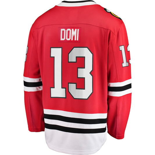 C.Blackhawks #13 Max Domi Fanatics Branded Home Breakaway Player Jersey Red Stitched American Hockey Jersey UNEC