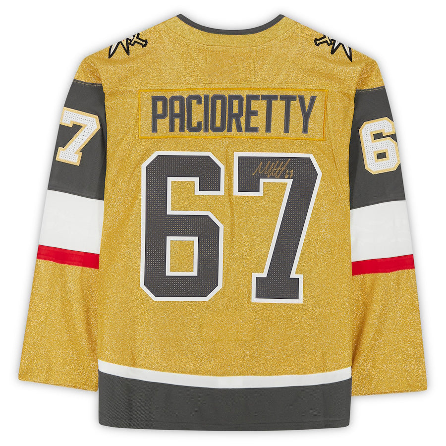 V.Golden Knights #67 Max Pacioretty Fanatics Authentic Autographed Gold Alternate Authentic Jersey Hockey Jersey UNEC