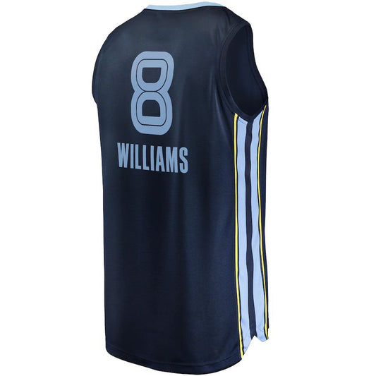 M.Grizzlies #8 Ziaire Williams Fanatics Branded Fast Break Replica Jersey Icon Edition Navy Stitched American Basketball Jersey UNEC
