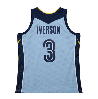 M.Grizzlies #3 Allen Iverson Mitchell & Ness 2009-10 Hardwood Classics Swingman Jersey - Light Blue Stitched American Basketball Jersey UNEC