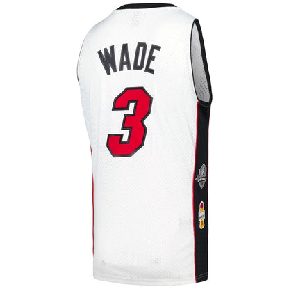 M.Heat #3 Dwyane Wade Mitchell & Ness Unisex Hall of Fame Class of 2023 Throwback Swingman Jersey - White Stitched American Basketball Jersey UNEC