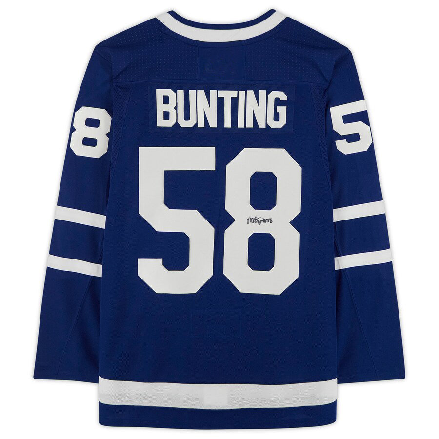 T.Maple Leafs #58 Michael Bunting Fanatics Authentic Autographed Jersey Blue Stitched American Hockey Jersey UNEC