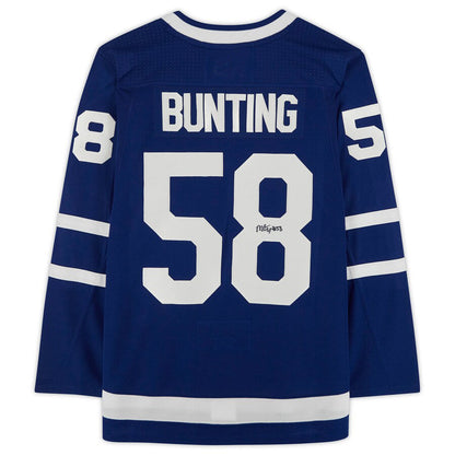T.Maple Leafs #58 Michael Bunting Fanatics Authentic Autographed Jersey Blue Stitched American Hockey Jersey UNEC