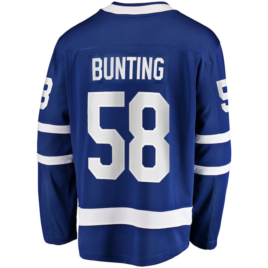 T.Maple Leafs #58 Michael Bunting Fanatics Branded Home Breakaway Player Jersey Blue Stitched American Hockey Jersey UNEC