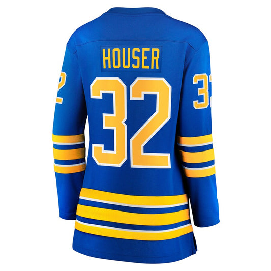 B.Sabres #32 Michael Houser Fanatics Branded Home Breakaway Jersey  Royal Stitched American Hockey Jersey UNEC