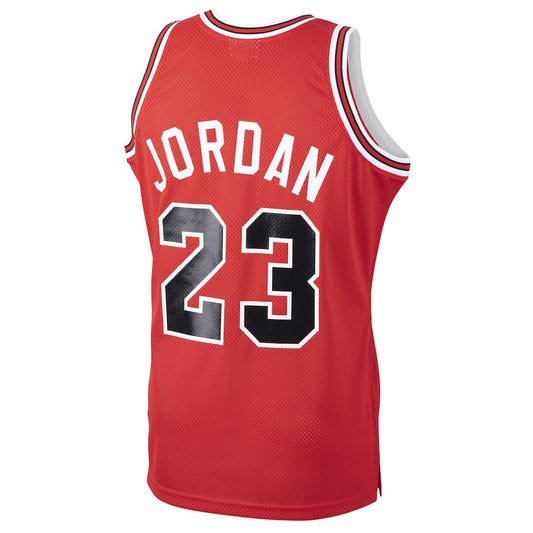 C.Bulls #23 Michael Jordan Mitchell & Ness 1984-85 Hardwood Classics Rookie Authentic Jersey  Red Stitched American Basketball Jersey UNEC