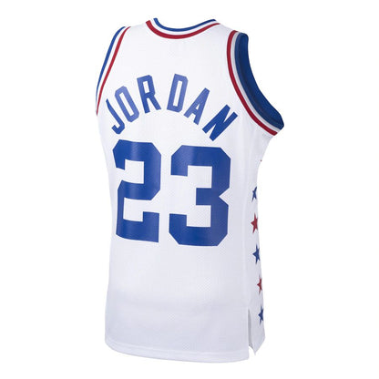 E.Conference #23 Michael Jordan Mitchell & Ness 1985 All-Star Game Authentic Jersey  White Stitched American Basketball Jersey UNEC