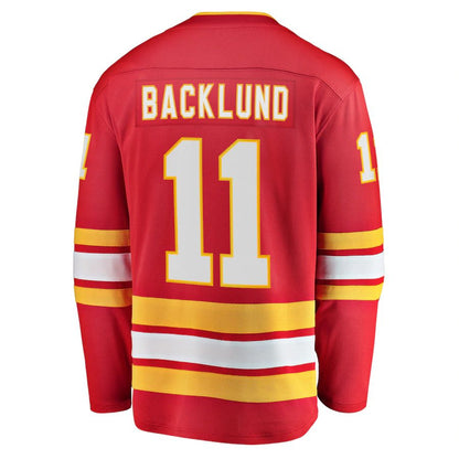 C.Flames #11 Mikael Backlund Fanatics Branded Home Breakaway Player Jersey Red Stitched American Hockey Jersey UNEC