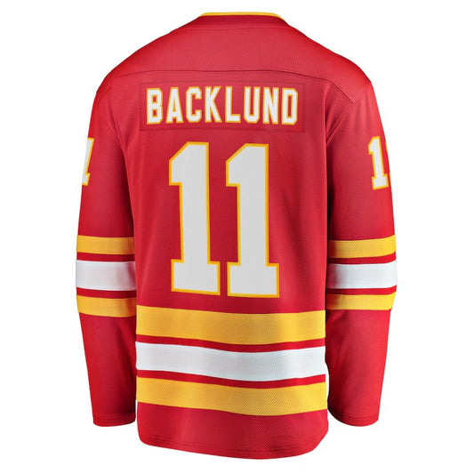 C.Flames #11 Mikael Backlund Fanatics Branded Home Breakaway Player Jersey Red Stitched American Hockey Jersey UNEC
