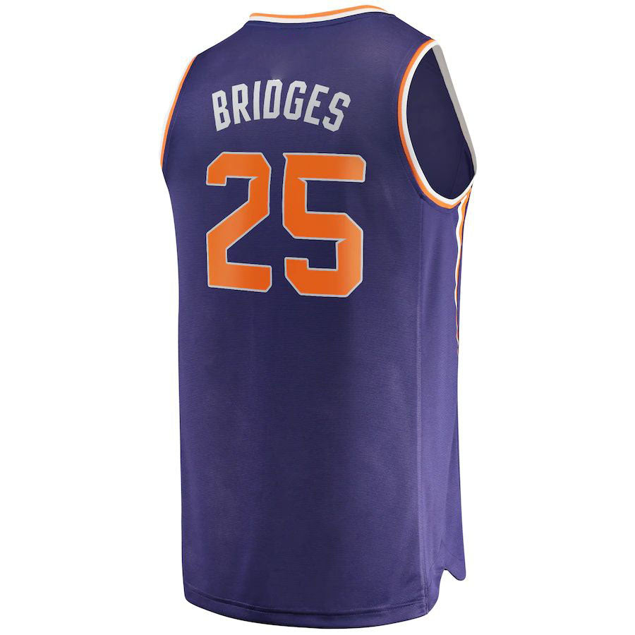 P.Suns #25 Mikal Bridges Fanatics Branded 2022-23 Fast Break Replica Jersey Icon Edition Purple Stitched American Basketball Jersey UNEC