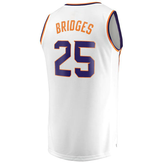 P.Suns #25 Mikal Bridges Fanatics Branded 2022-23 Fast Break Replica Jersey White Association Edition Stitched American Basketball Jersey UNEC
