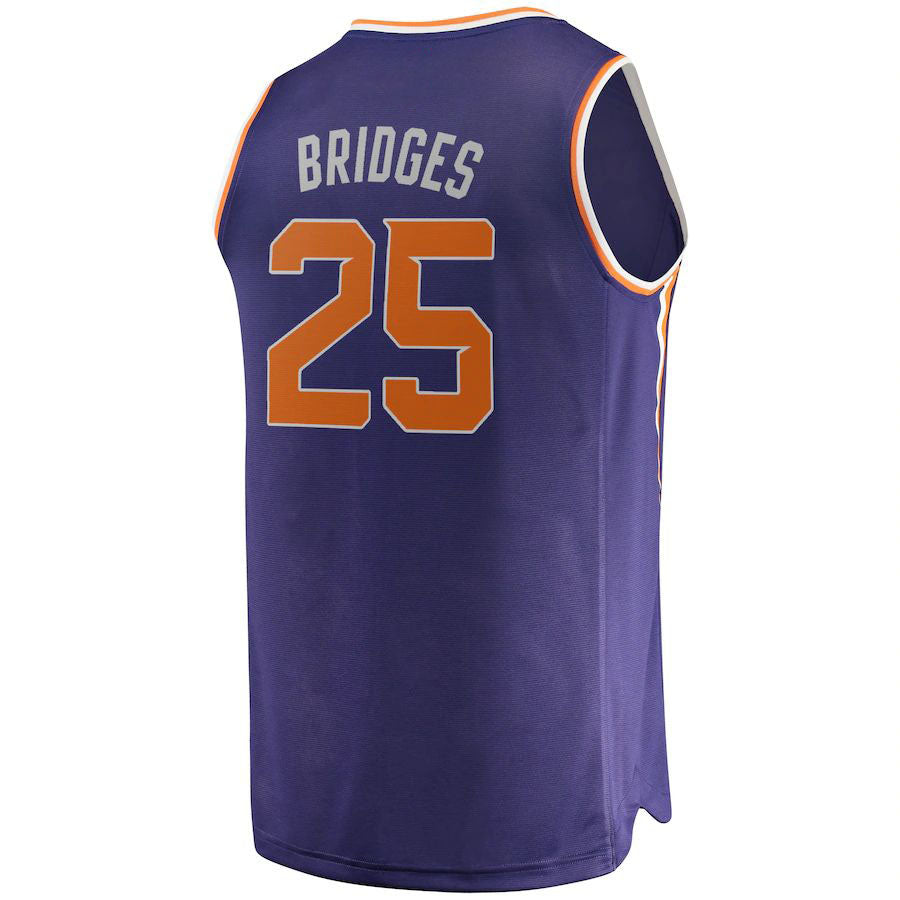 P.Suns #25 Mikal Bridges Fanatics Branded Fast Break Replica Jersey  Icon Edition Purple Stitched American Basketball Jersey UNEC
