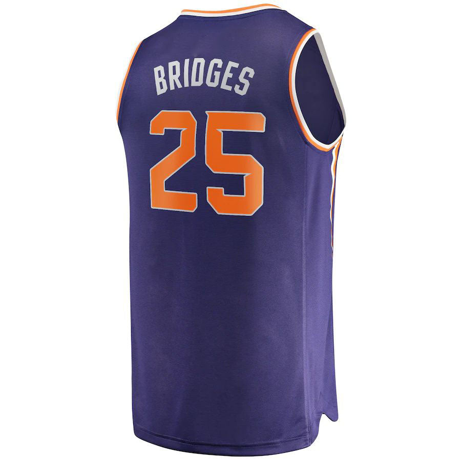P.Suns #25 Mikal Bridges Fanatics Branded  Fast Break Replica Player Jersey Icon Edition Purple Stitched American Basketball Jersey UNEC