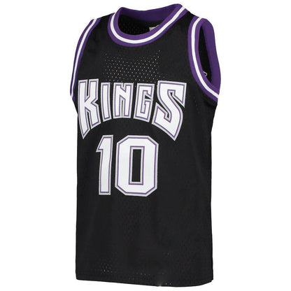 S.Kings #10 Mike Bibby Mitchell & Ness 2001-02 Hardwood Classics Swingman Jersey Black Stitched American Basketball Jersey UNEC