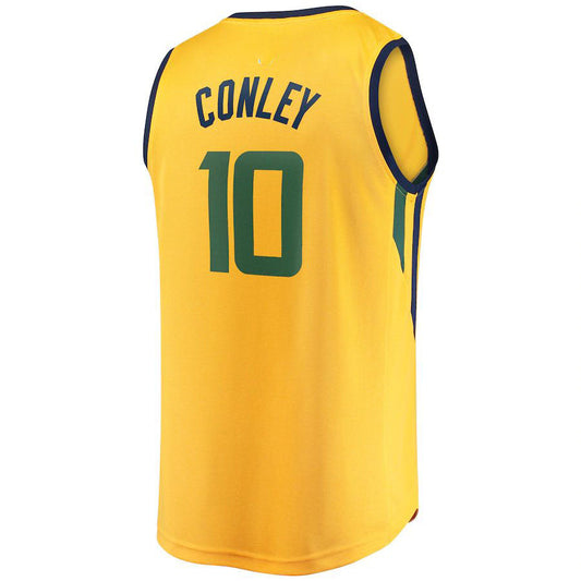 U.Jazz #10 Mike Conley Fanatics Branded Fast Break Replica Player Jersey  Gold Statement Edition Stitched American Basketball Jersey UNEC